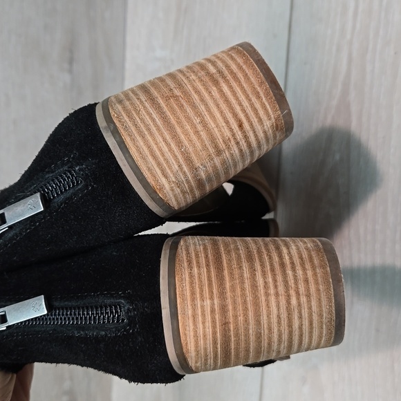 Lucky Brand Women Keight Ankle Leather Open toe Heels Boots shoes sz 7.5M - Picture 7 of 14